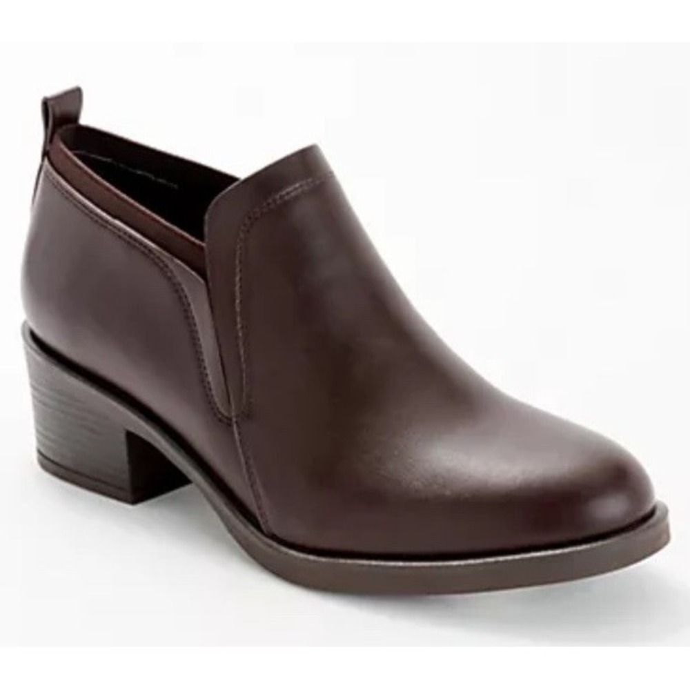 New White Mountain Culvert Faux Leather Slip On Heeled Shooties Brown‎ Size 11M